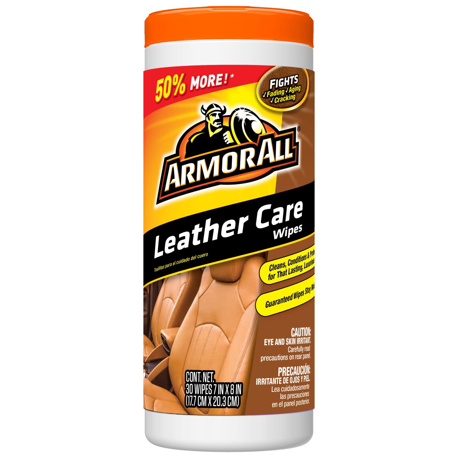 Interior Cleaner Car Leather Wipes by Armor All, For Cleaning Cars, Trucks and Motorcycles, 30 Count