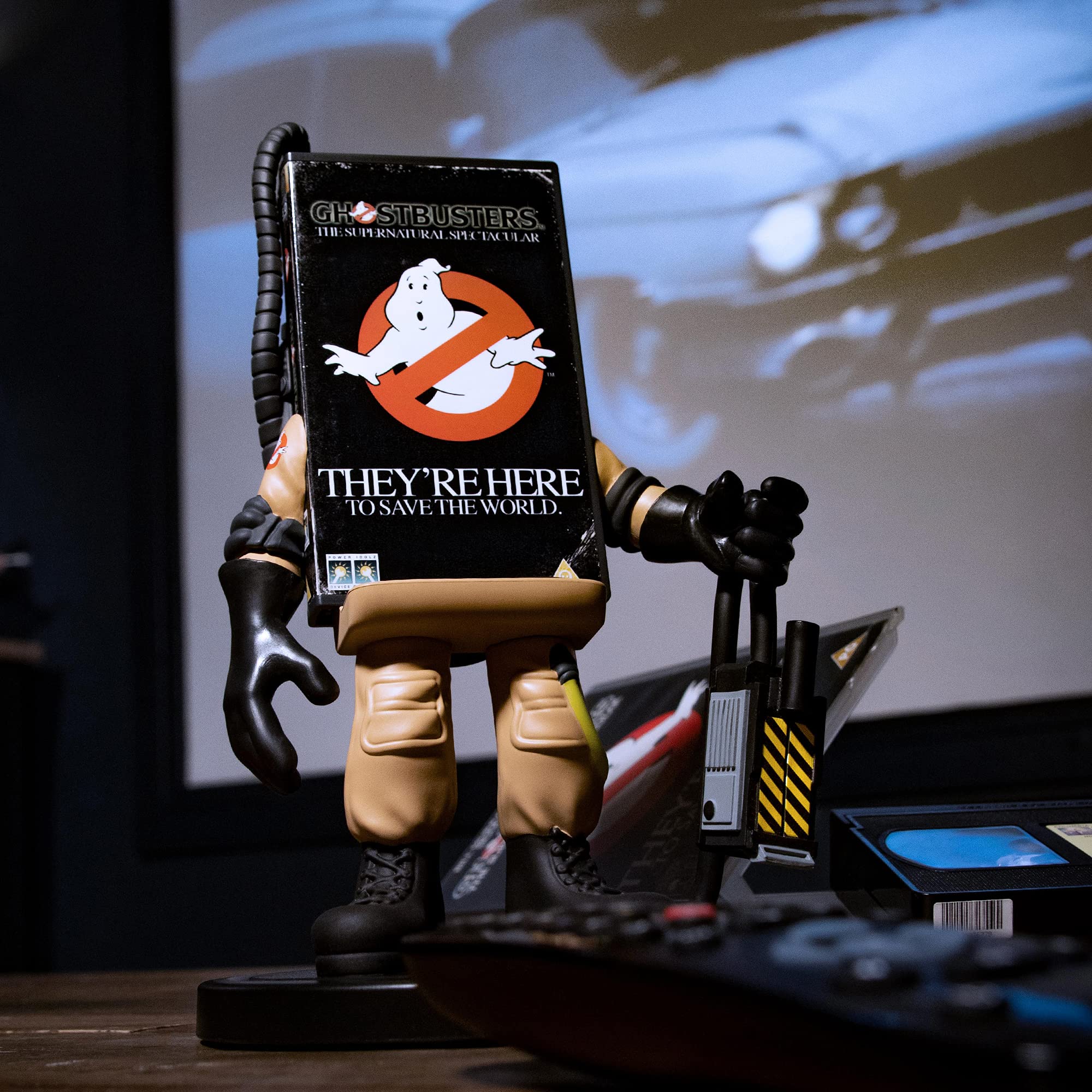 Power Idolz by Numskull Ghostbusters VHS Wireless Charger Phone Holder - Compatible with Qi-Enabled Devices, Fast Qi - Official Ghostbusters Merchandise
