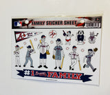 Rico MLB Atlanta Braves Small Family Sticker Sheet, 9 x 5, Logo Color