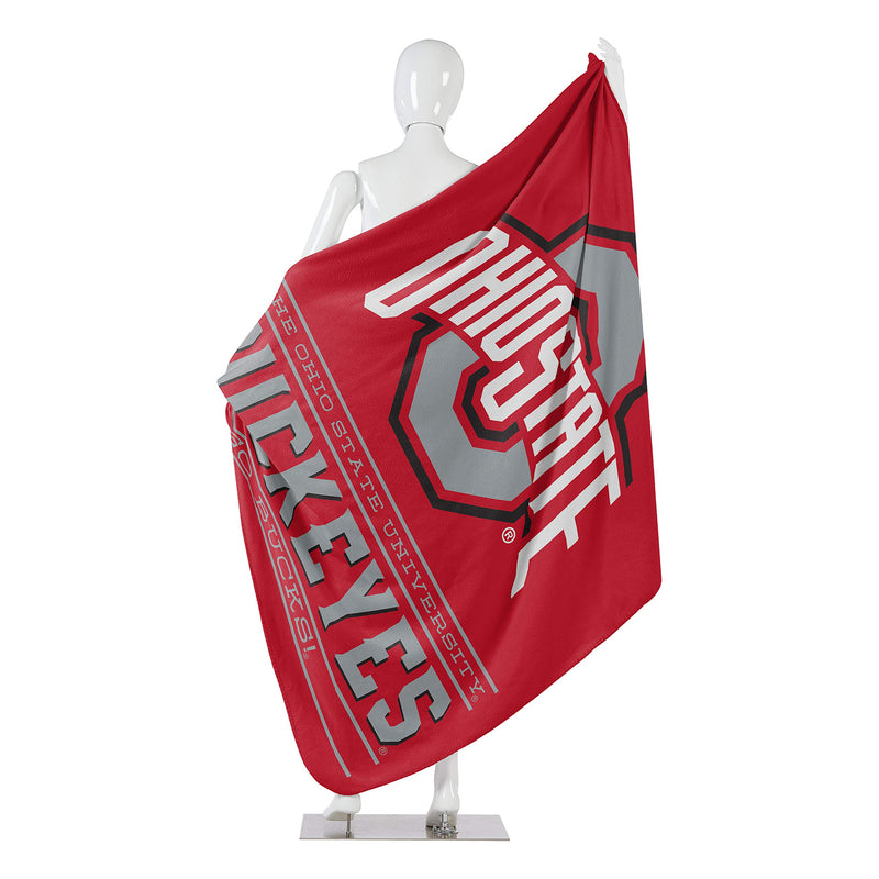 Northwest NCAA Ohio State Buckeyes Unisex-Adult Fleece Throw Blanket, 50" x 60", Control