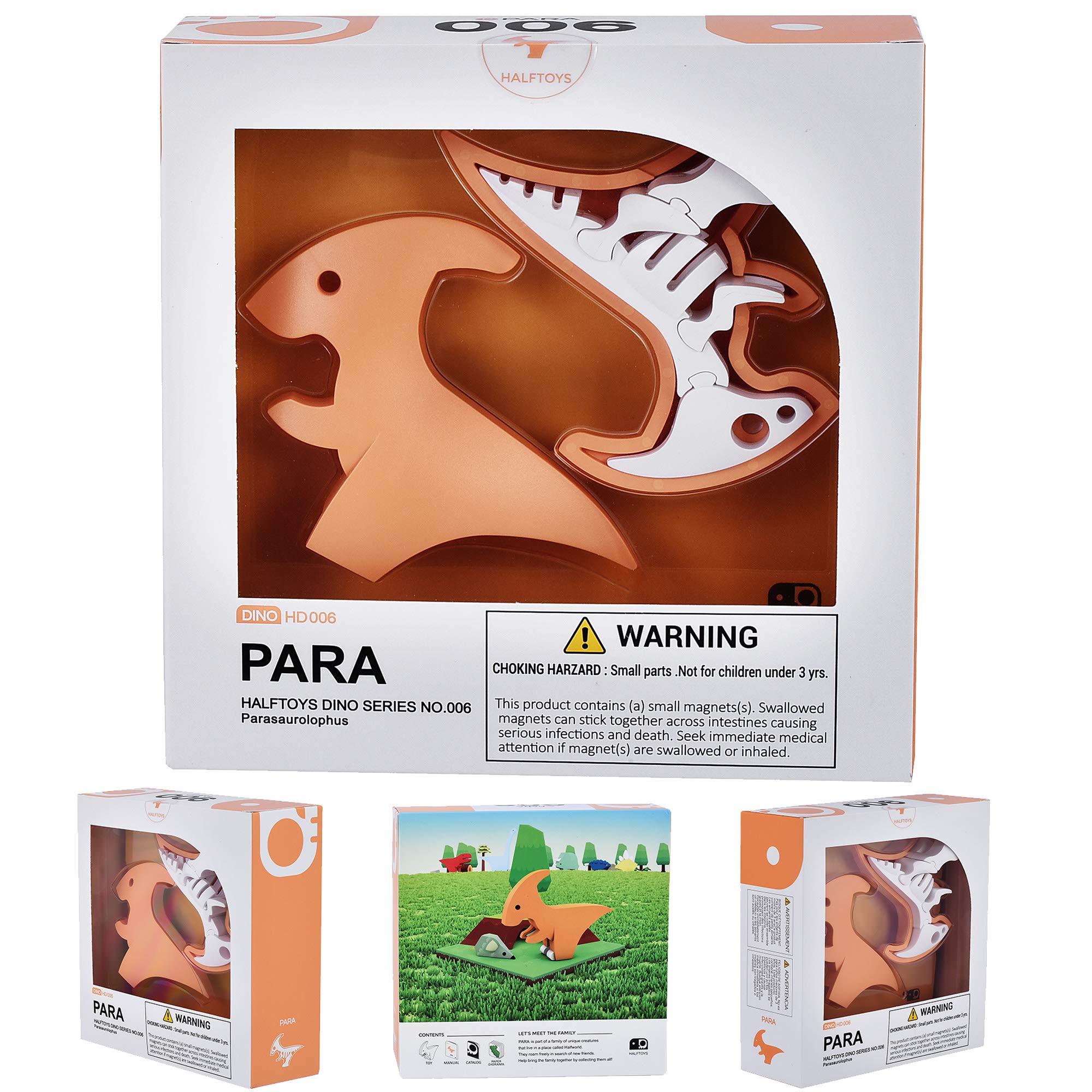 HALFTOYS Magnetic 3-D Puzzle Dinosaur Figures Toy Set for Kids & Family- para-Fine Motor Development