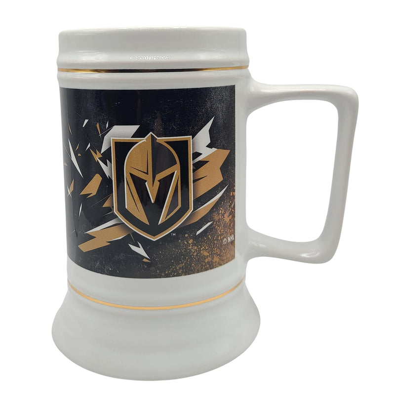 Licensed NHL "Fierce" Style Beer Stein Drinking Mug, 28oz (Vegas Golden Knights)