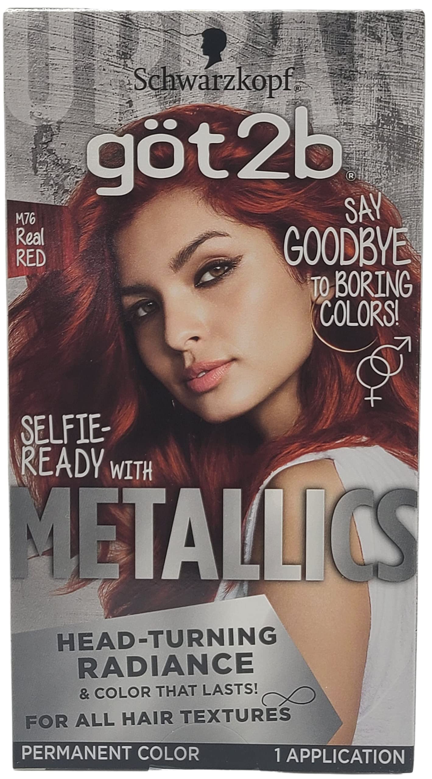 Hair Dye Bundle with Vagabond Exchange Hair Clip and 2-Pack of Schwarzkopf Got2b Metallics Color (Real Red)