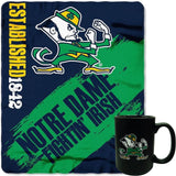 Boelter Brands NCAA Warm & Cozy College Bundle includes Coffee Mug and Fleece Blanket (Notre Dame Fighting Irish)