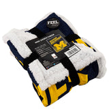 The Northwest Company NCAA Michigan Wolverines Mink Sherpa Throw Blanket, 50" x 60", New School