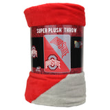 Northwest NCAA Ohio State Buckeyes Unisex-Adult Micro Raschel Throw Blanket, 46" x 60", Halftone