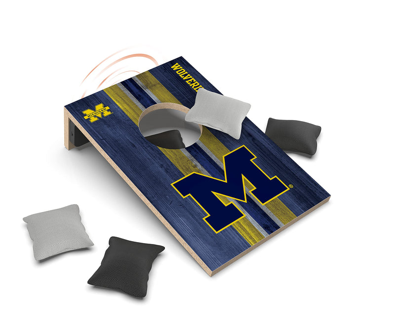 SOAR NCAA Tabletop Cornhole Game and Bluetooth Speaker, Michigan Wolverines