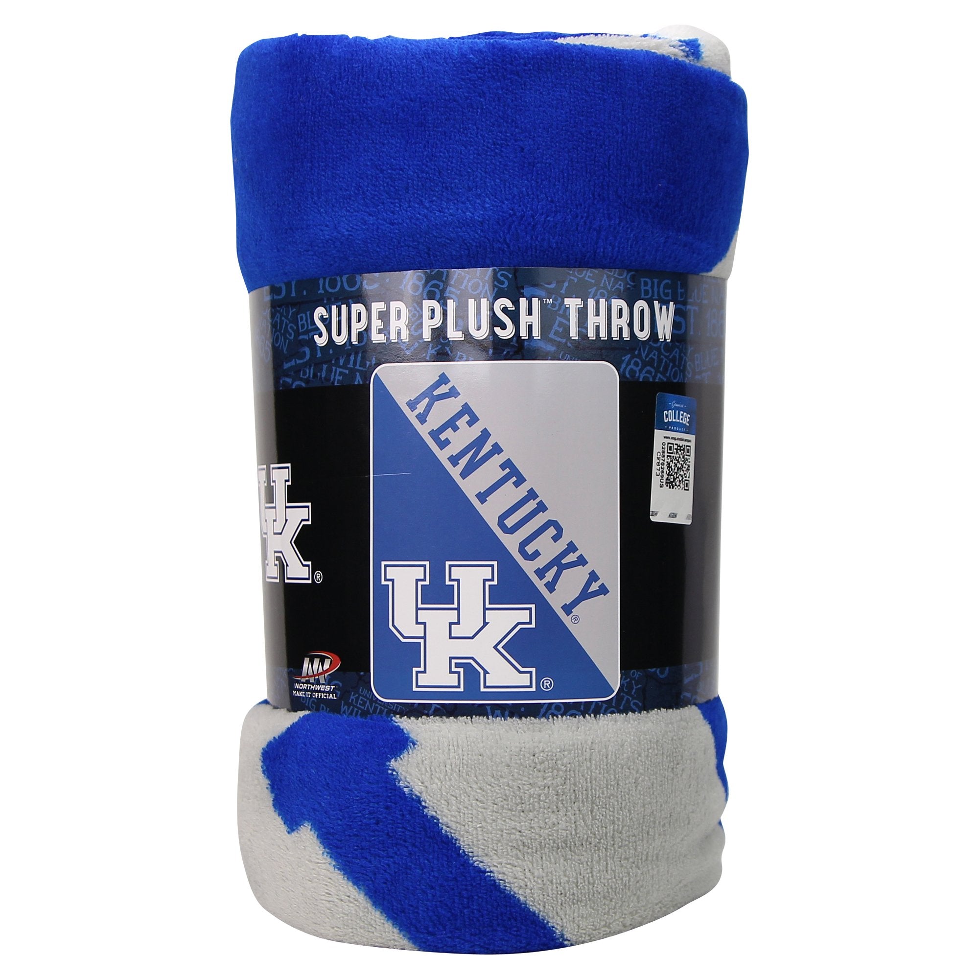 Northwest NCAA Kentucky Wildcats Unisex-Adult Micro Raschel Throw Blanket, 46" x 60", Halftone