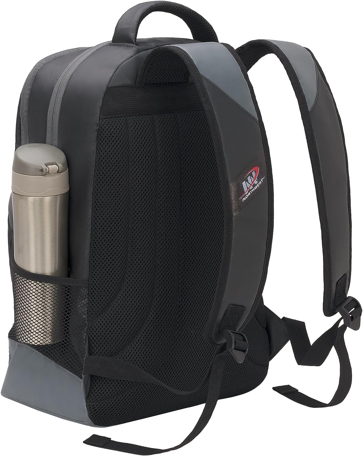 Northwest NCAA Alliance Backpack, Classic Black & Grey with Team Logo 19" x 7" x 12" (Arkansas Razorbacks)