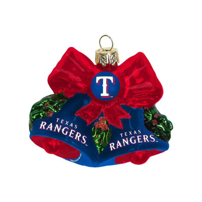 MLB Texas Rangers Glitter Bells Ornament