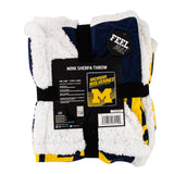 The Northwest Company NCAA Michigan Wolverines Mink Sherpa Throw Blanket, 50" x 60", New School