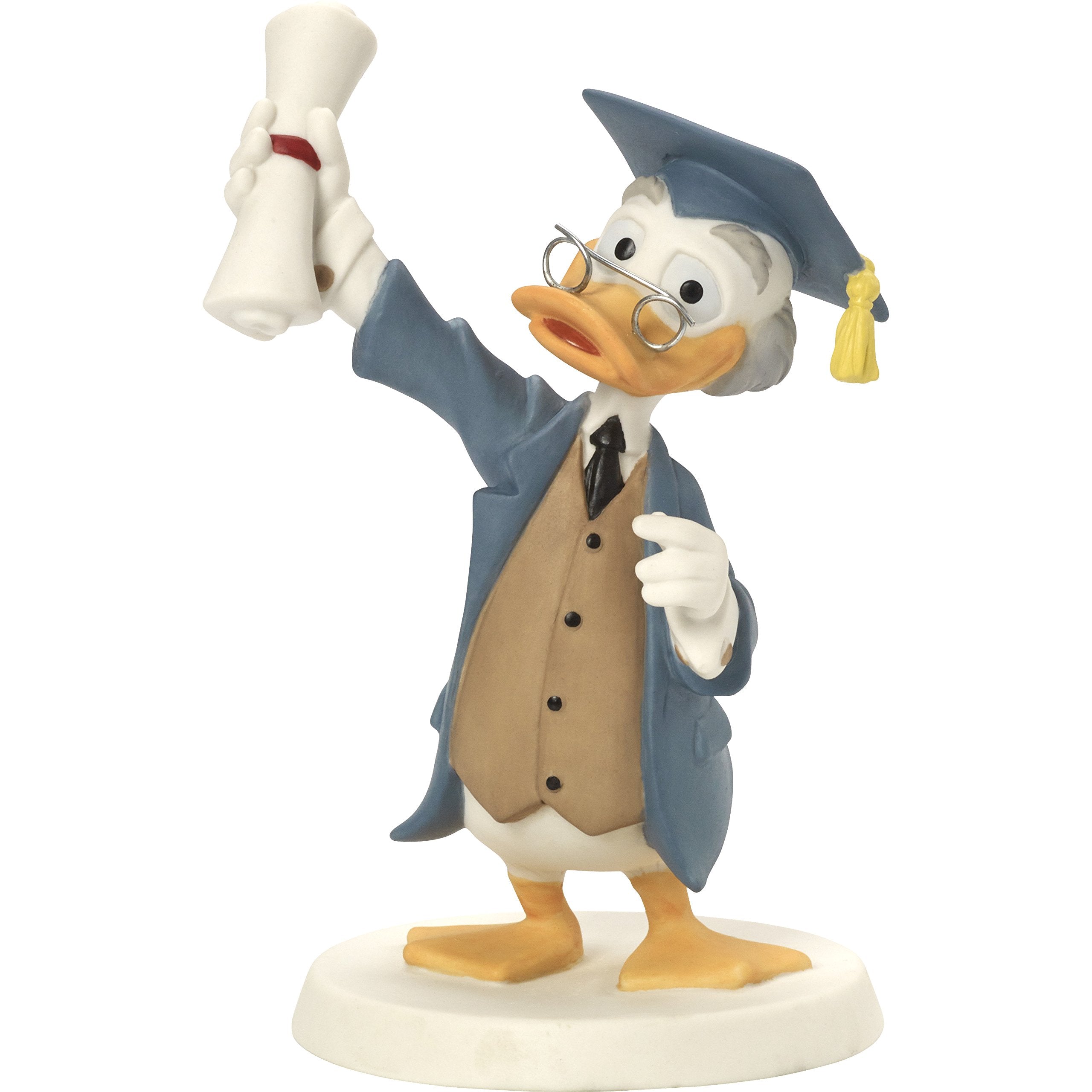 Precious Moments 164703 Disney Showcase Collection Lugwig Von Drake Congratulations You Smartypants You Bisque Porcelain Figurine, Multicolor