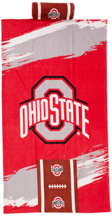 The Northwest Company NCAA Ohio State Buckeyes Comfort Towel with Foam Pillow, 32" x 64", Cycle