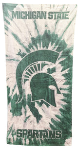 WinCraft Licensed NCAA 100% Cotton Prime Pride Tie Dye Beach Towel 60" x 30" (Michigan State Spartans)