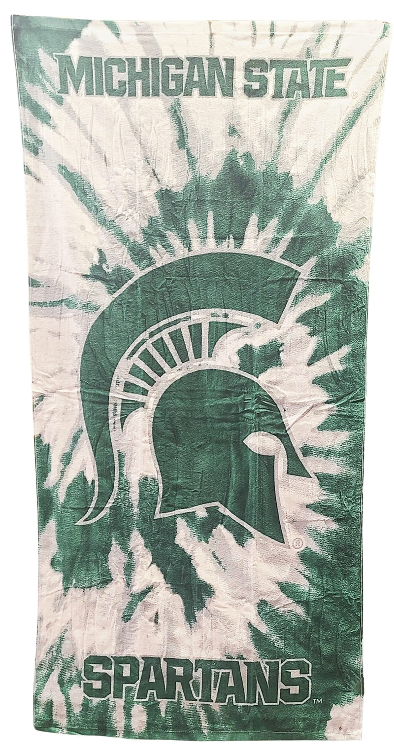 WinCraft Licensed NCAA 100% Cotton Prime Pride Tie Dye Beach Towel 60" x 30" (Michigan State Spartans)