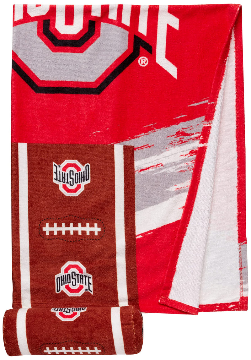 The Northwest Company NCAA Ohio State Buckeyes Comfort Towel with Foam Pillow, 32" x 64", Cycle