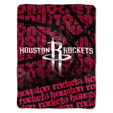 Officially Licensed NBA Houston Rockets Redux Micro Raschel Throw Blanket, 46" x 60", Multi Color