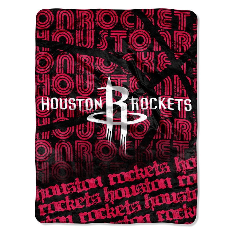 Officially Licensed NBA Houston Rockets Redux Micro Raschel Throw Blanket, 46" x 60", Multi Color