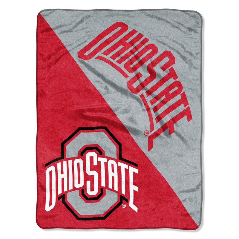 Northwest NCAA Ohio State Buckeyes Unisex-Adult Micro Raschel Throw Blanket, 46" x 60", Halftone