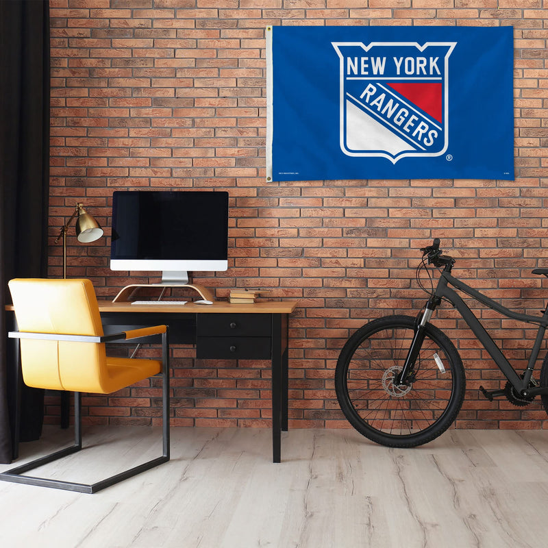 Rico Industries NHL New York Rangers 3-Foot by 5-Foot Single Sided Banner Flag with Grommets