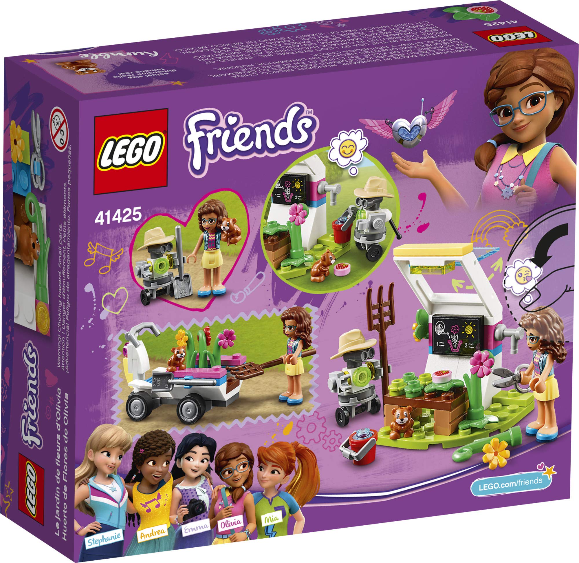 LEGO Friends Olivia�s Flower Garden 41425 Building Toy for Kids; This Play Garden Comes with 2 Buildable Figures, Friends Olivia and Zobo, for Hours of Creative Play (92 Pieces)
