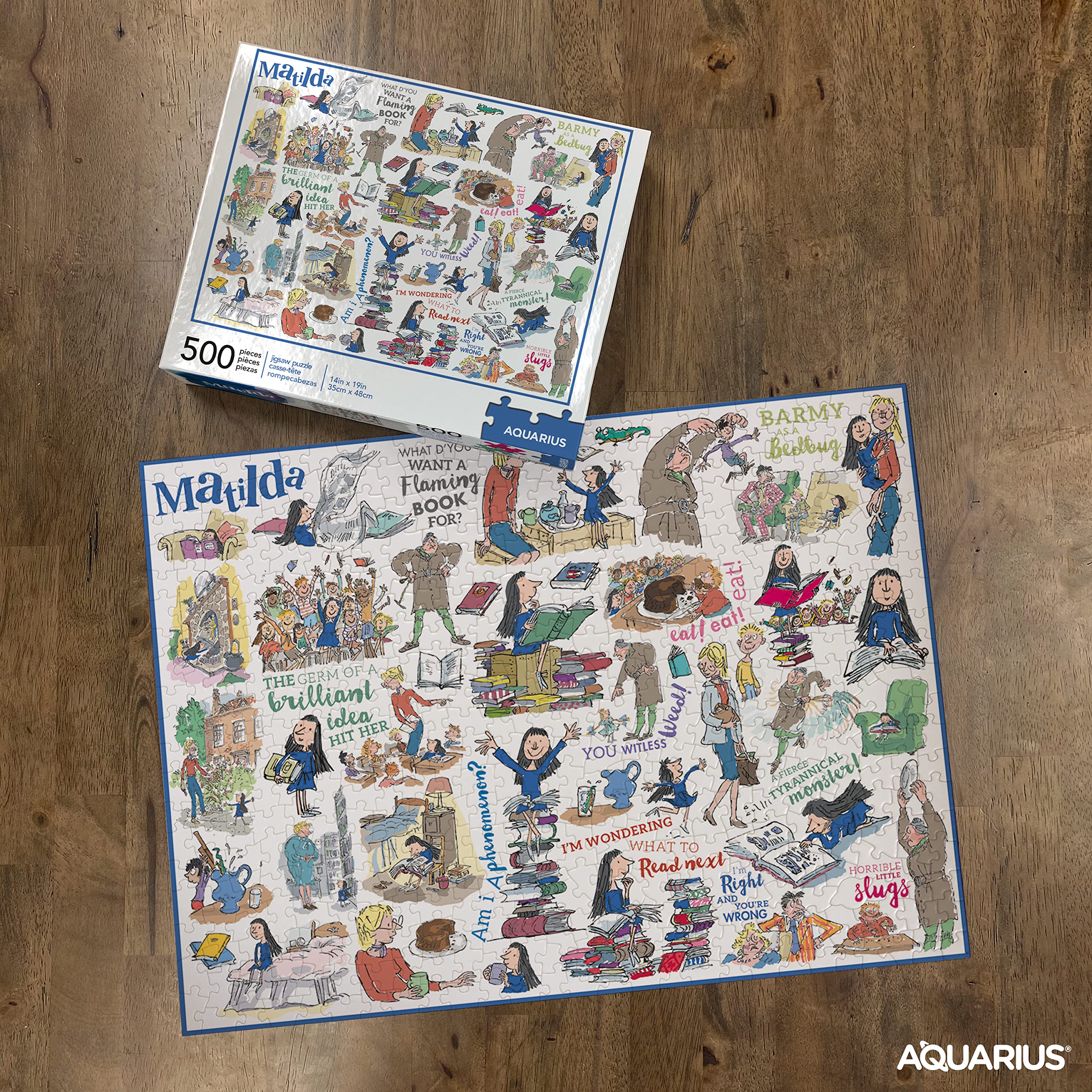 AQUARIUS Roald Dahl Matilda Jigsaw Puzzle (500 Piece Jigsaw Puzzle) - Glare Free - Precision Fit - Officially Licensed Roald Dahl Merchandise & Collectibles - 14 x 19 Inches