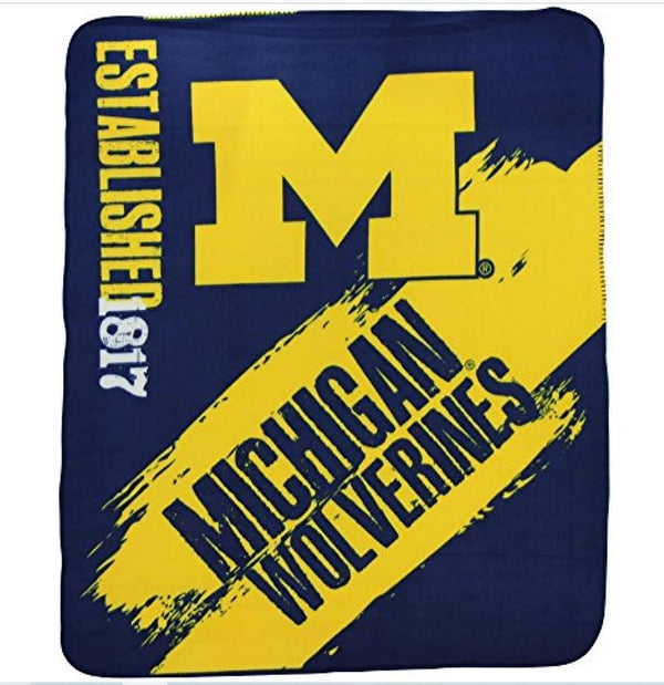 Northwest Licensed NCAA Double Blanket Bundle, Two Top Selling Throw Blankets for All Occasions (Michigan Wolverines, Painted Fleece/Heritage Sherpa)