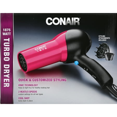 Conair 1875 WATT Turbo Styler w/ Ionic Conditioning, PINK