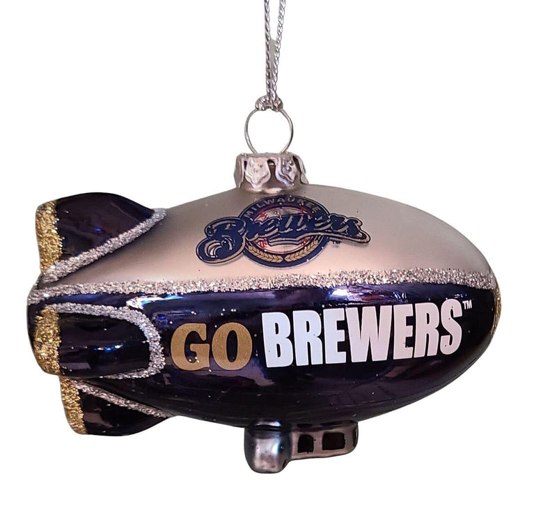 Topperscot by Boelter Brands MLB Glitter Blimp Ornament (Milwaukee Brewers)